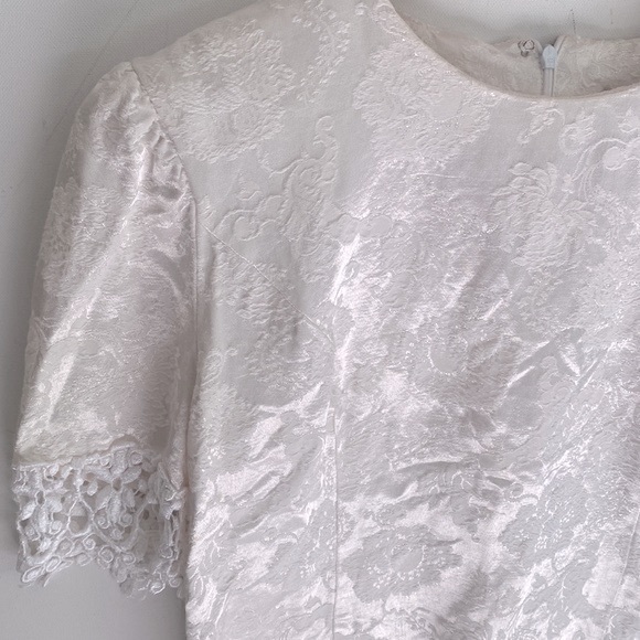 Vintage Nah Nah Collection Floral with Lace trim top with shoulder pads, Size 14 - Picture 3 of 12